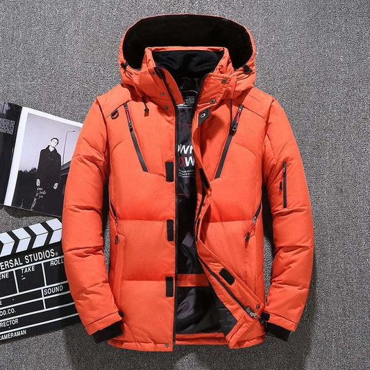 Down Jacket Men White Duck Winter Coat Windproof Warm Parkas Travel Camping Ove image 0