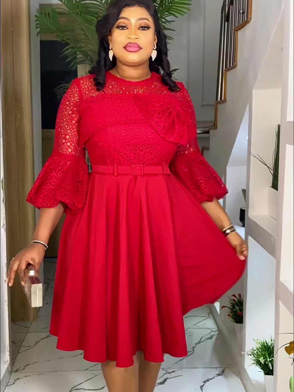Plus Size African Party Dresses for Women 2024 New Fashion Dashiki Ankara Lace image 2