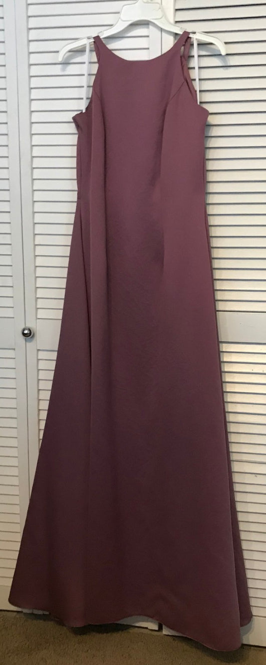 Watters & Watters Women Silk Mauve 3 Bow Ties Sleeveless Full-Length Size 8 image 0