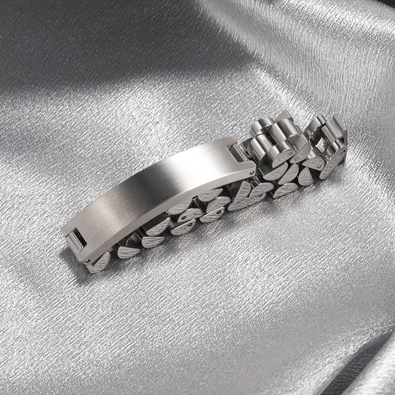 Customized Male Name Bracelet Stainless Steel Gold Color Punk Jewelry Personali image 4
