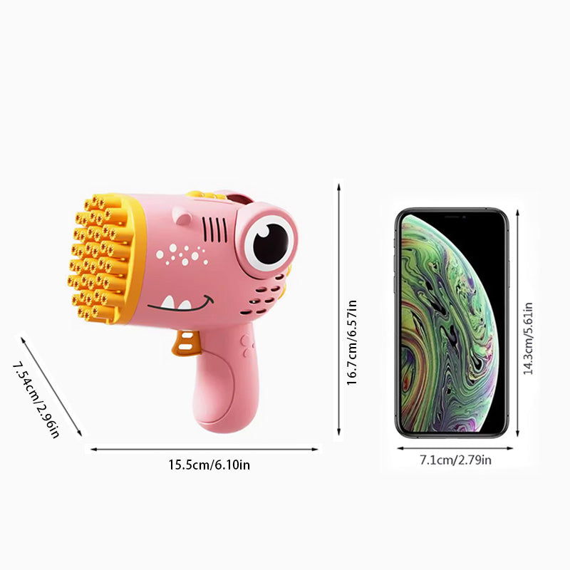 40 Hole Dinosaur Bubble Handheld Bubble Machine, Electric Bubble Gun, Outdoor W image 2