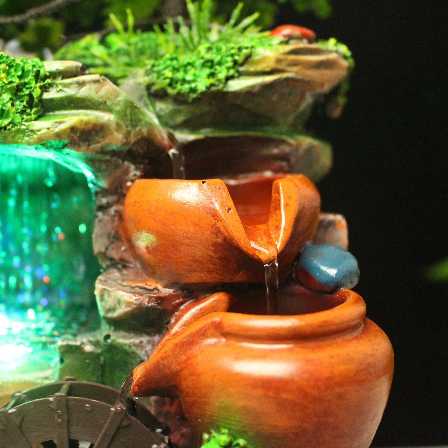Resin Rockery Mountain Waterfall Fountain Indoor Water Fountain Crafts Tabletop image 3