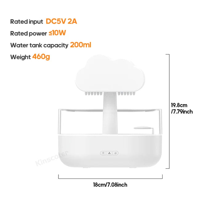 Cute 2024 2024 For Cloud  Diffuser Zen Raindrops Air Humidifier Essential Oil D image 1