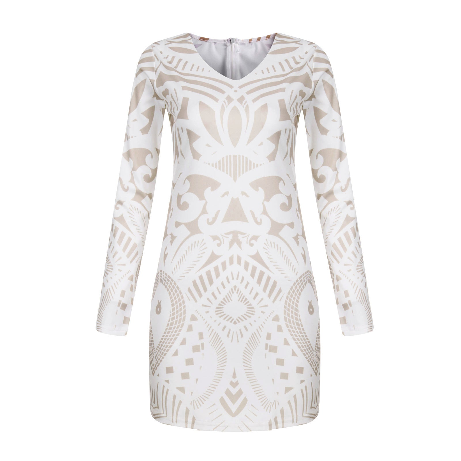 Elegant Party Sheath White Dress Women Spring Sexy Slim Long Sleeve Embroidered image 3