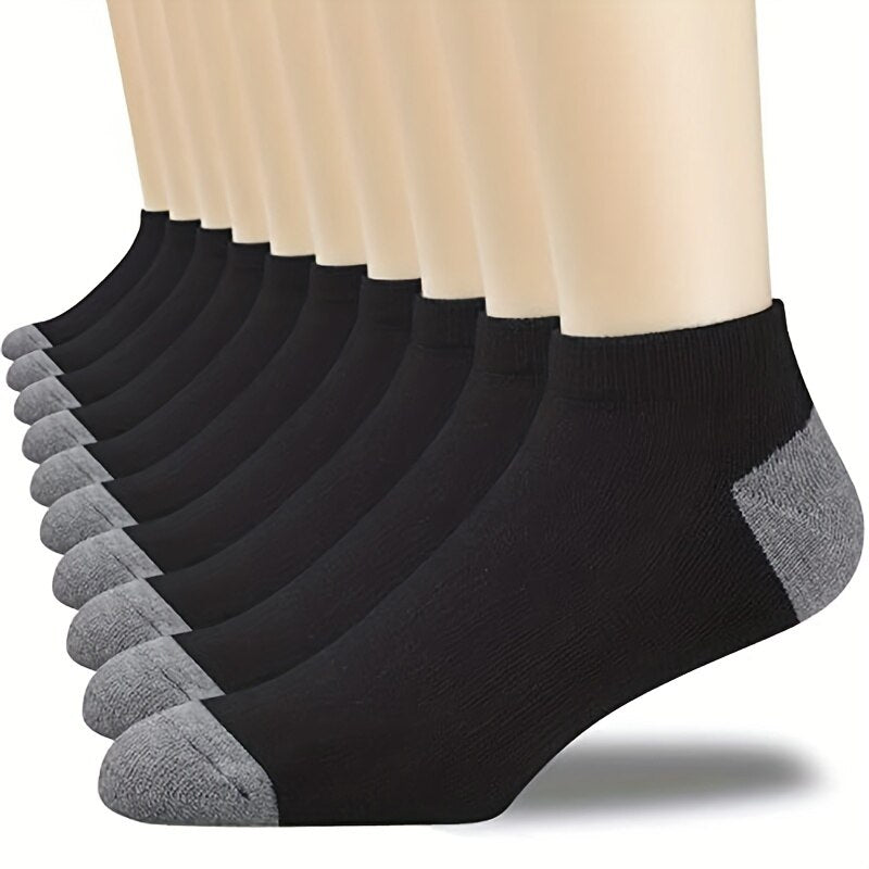 10pairs Men's Fashion Cotton Breathable Comfortable Ankle Socks, Men's Summer S image 3