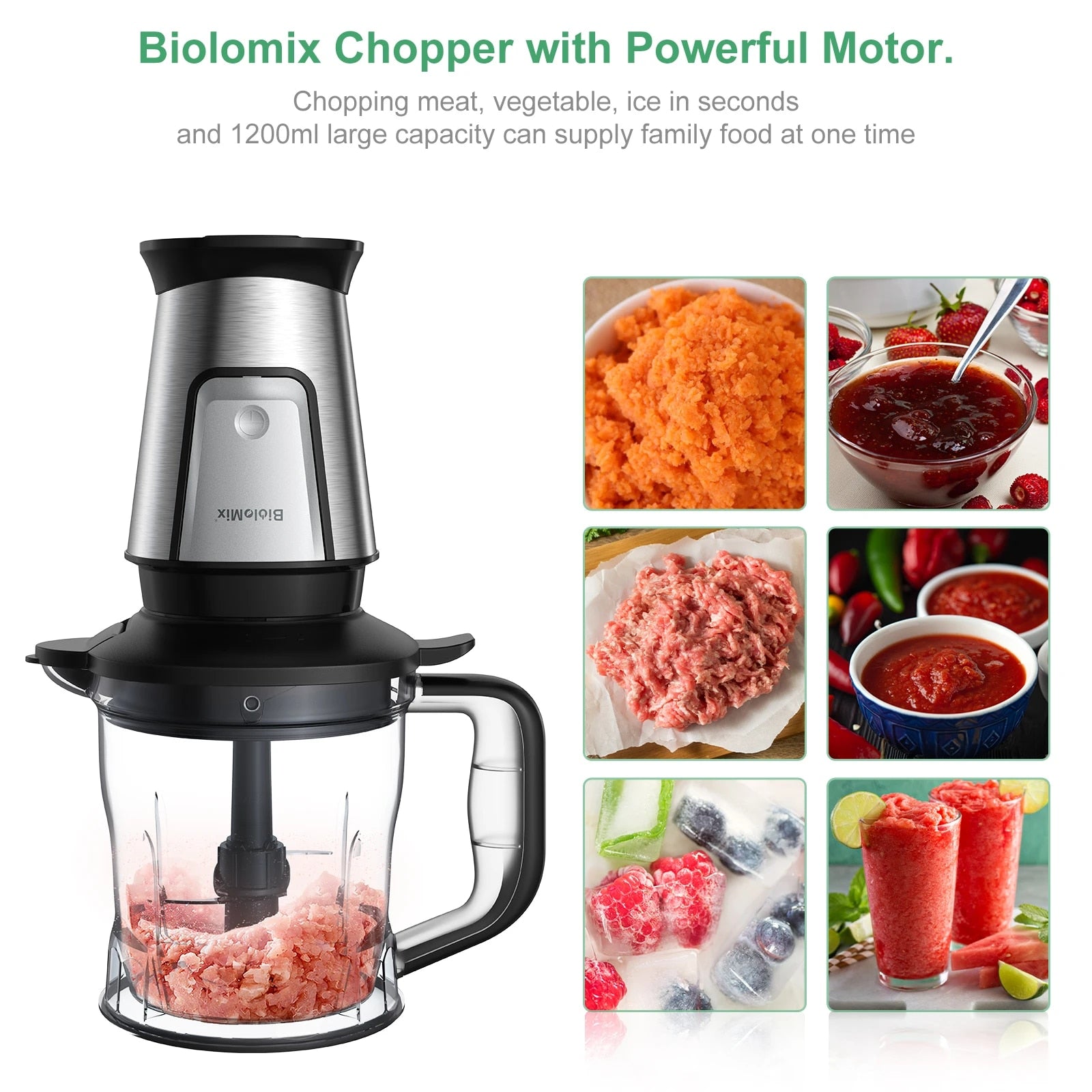 BioloMix 3-in-1 Multifunctional Food Processor 700W Portable Juicer Blender Per image 2