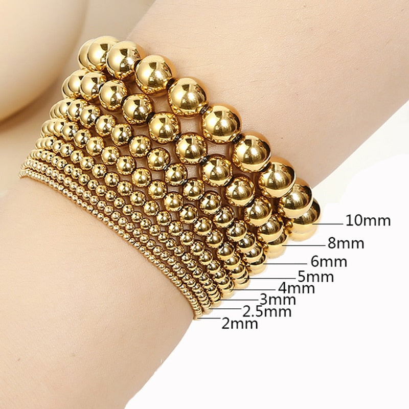 Fashion Jewelry 18K Gold Plated Waterproof Metal Ball High Quality Smooth Diame image 12