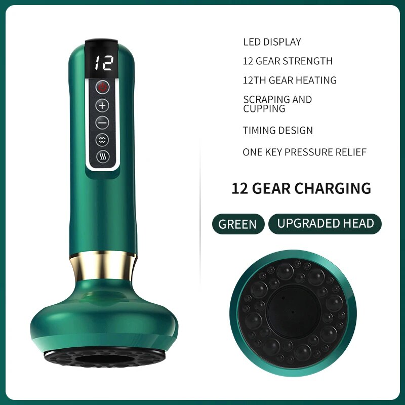 Tricolor Electric Massager GuaSha Anti Cellulite Vacuum Suction Cup  Beauty Hea image 6