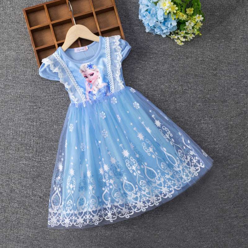 2024 New Girls Clothes Summer  Flying Sleeve Kids Dress Party Baby Dresses for  image 3