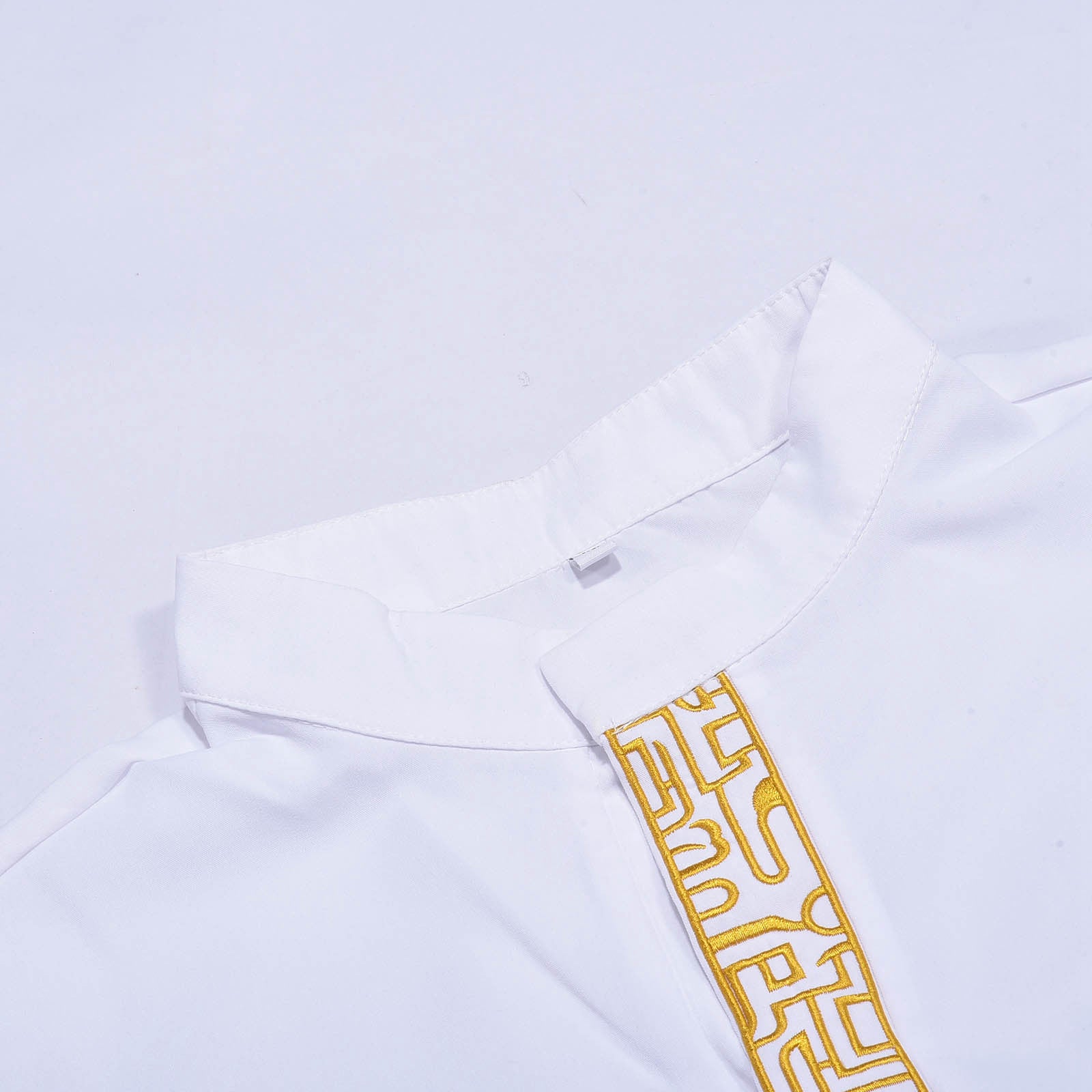 New 2024 Arab Men's Robe Abaya White Muslim Printed Clothing Men's Robe Long Dr image 5