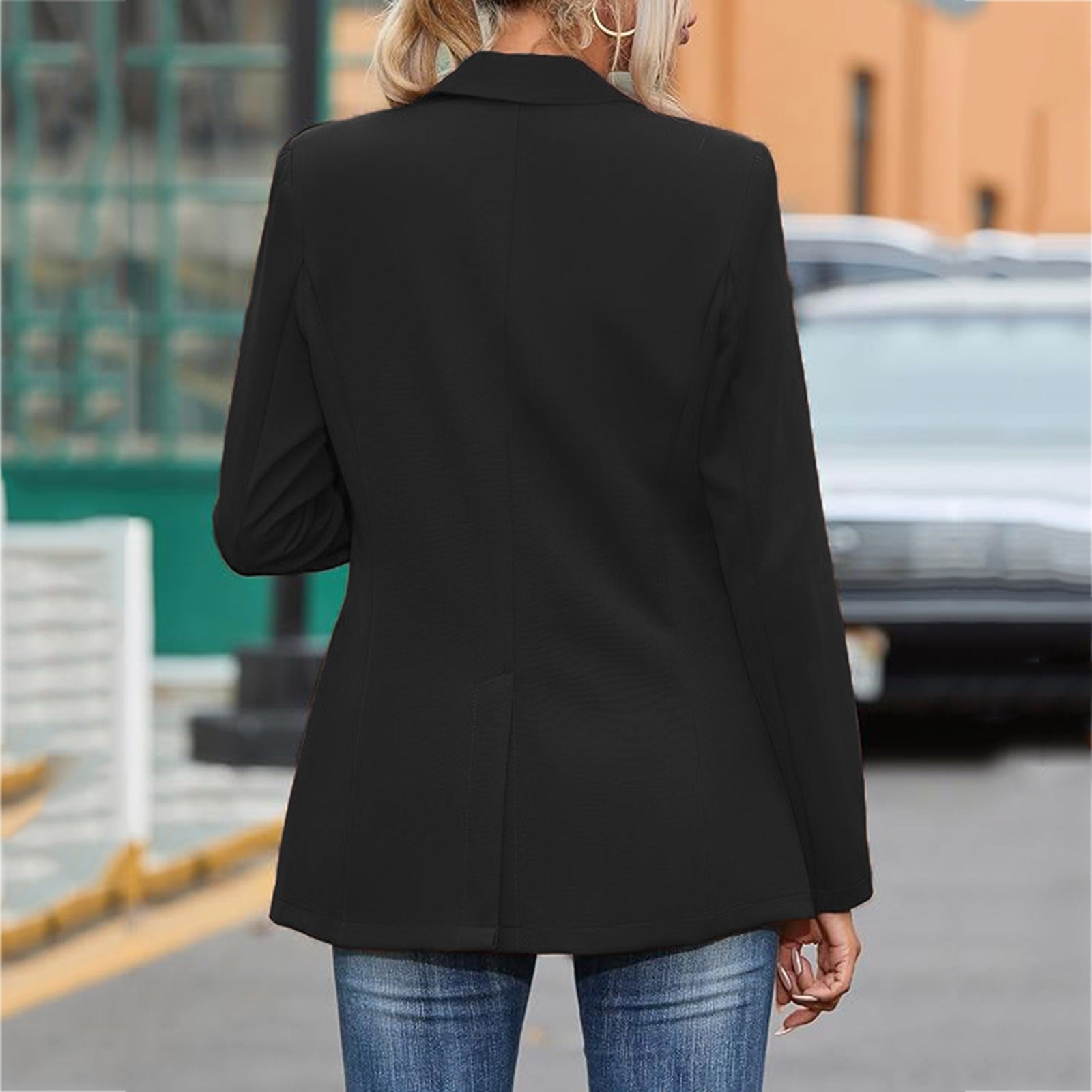 Elegant Lady Profession Blazers Coat With Belt Fashion Solid Color Slim Office  image 7