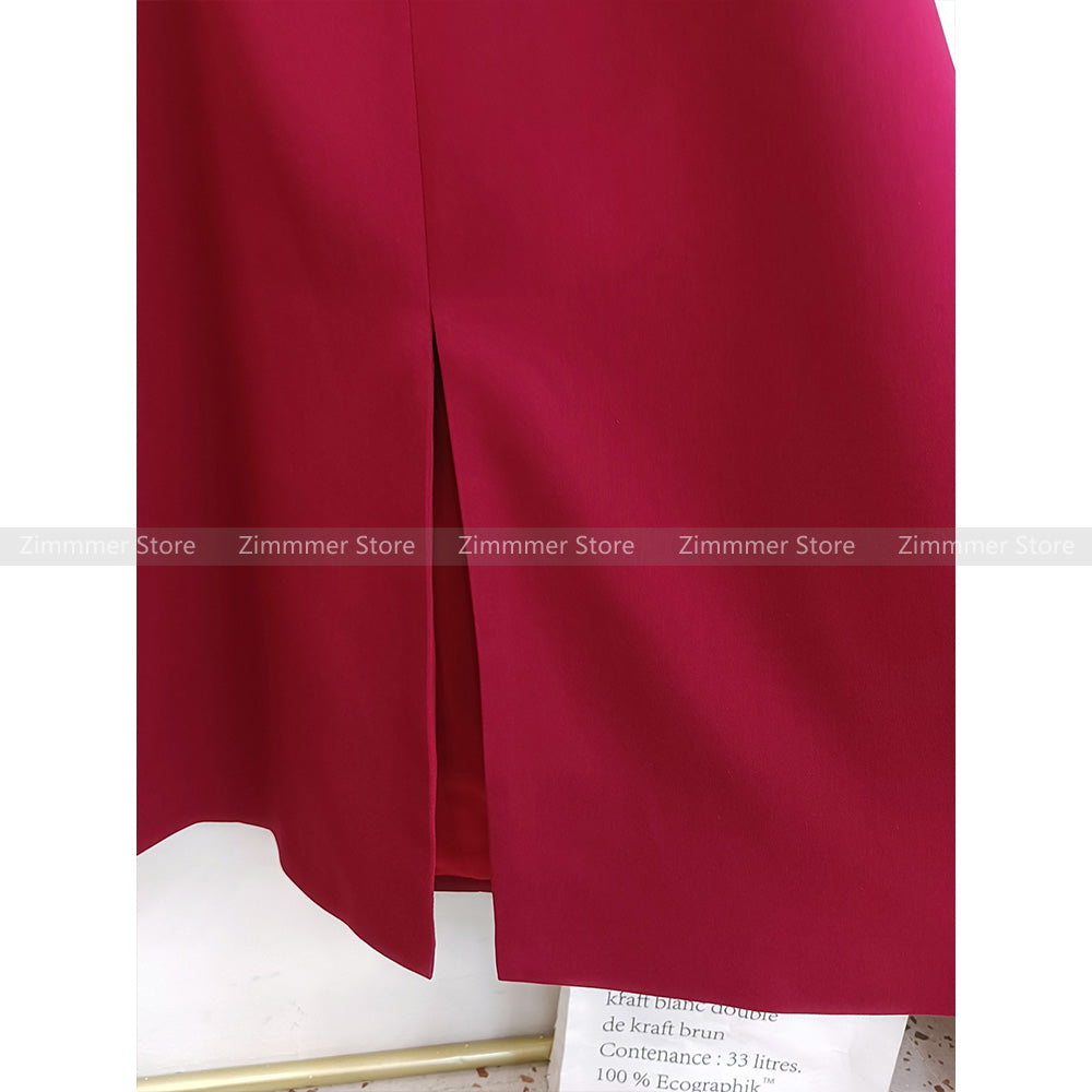 Vietnam niche 24 years new senior sense of A-line solid color elegant temperame image 5