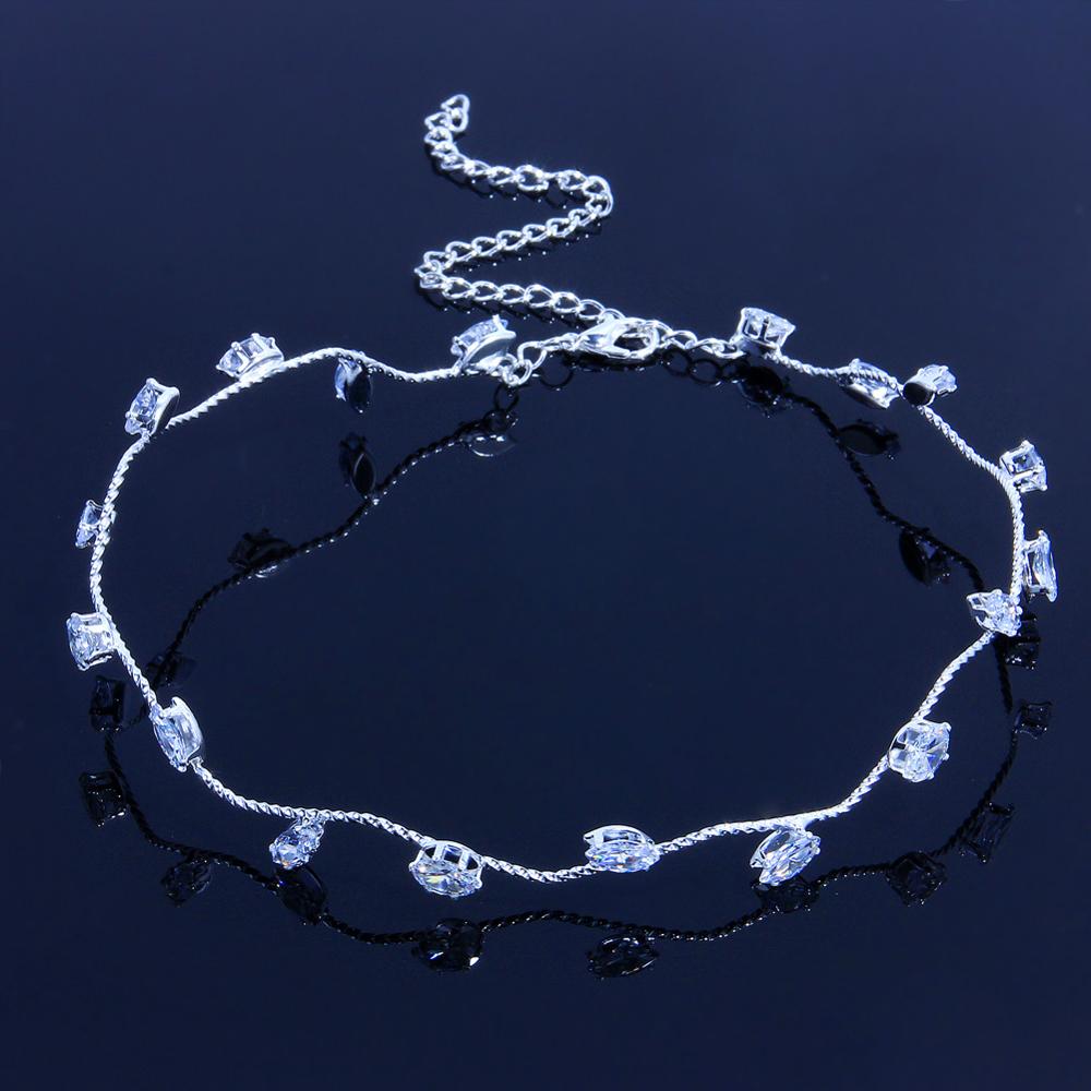StoneFans New Crystal Rhinestone Choker Necklace Gold Women Zirconia image 1
