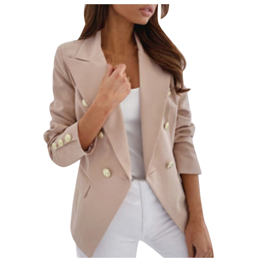Plus Size Women Blazers Elegant Fashion Formal Cardigan Coat Solid Color Pocket image 1