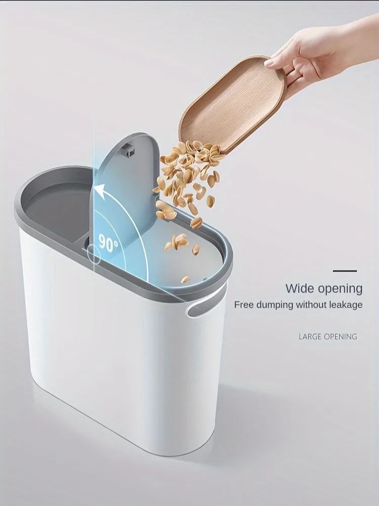 2/1 Pack Bathroom Trash Can, Small and Durable Plastic Trash Can with Built-in  image 4