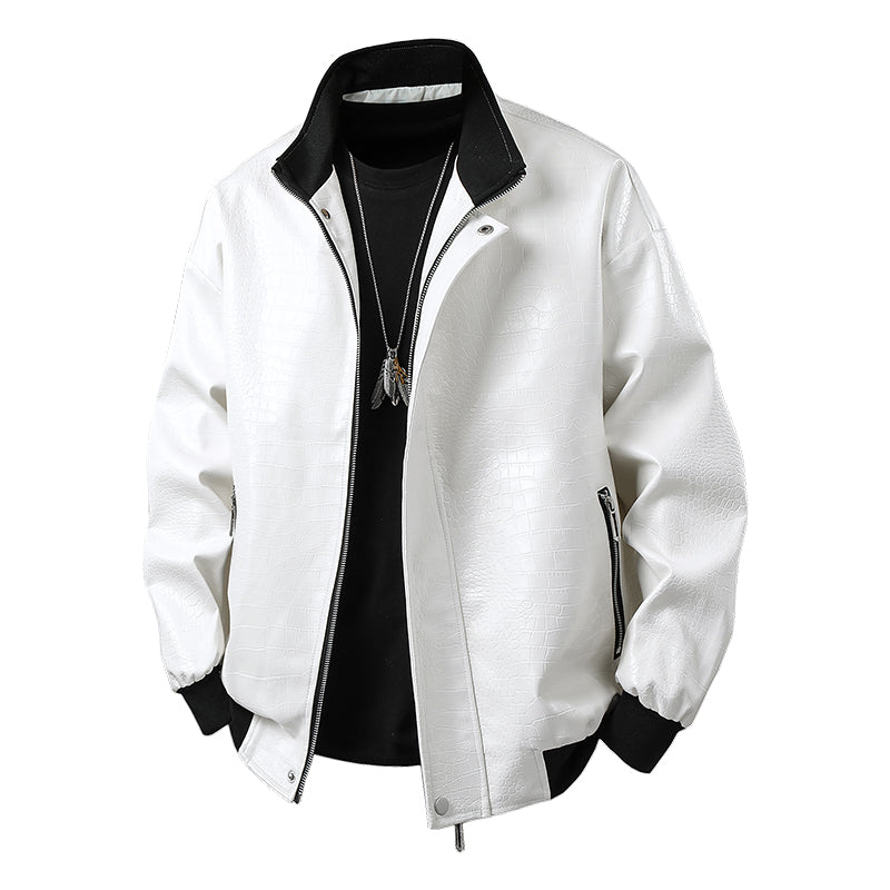 Men Fashion Trend Autumn Winter Outdoor Highquality Imitation Leather Jacket Co image 0