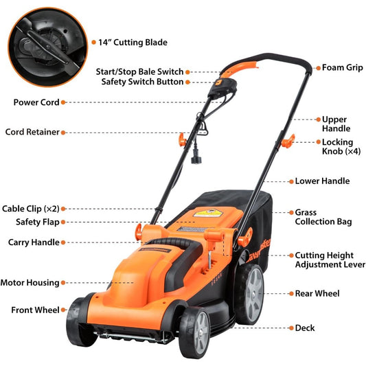 Electric Corded Lawn Mower 15-Inch 11AMP image 0