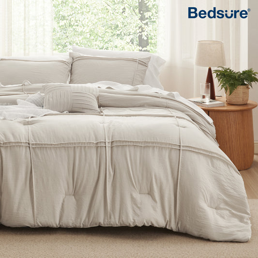 Bedsure Comforter Set - Pinch Pleat Bed Set, Down Alternative Bedding Sets for  image 0