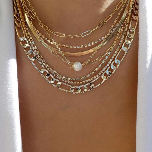 bls-miracle Bohemia Gold Color Multiple Styles Necklace For Women Trendy Multi- image 0
