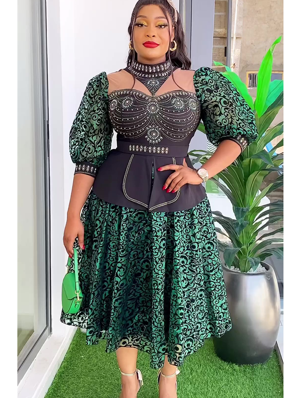 Plus Size African Wedding Party Dresses for Women 2024 New Dashiki Ankara Eveni image 1