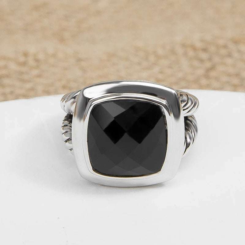 JADE ANGEL 14mm Cubic Zirconia Statement Ring for Women Men Fashion White Gold  image 7