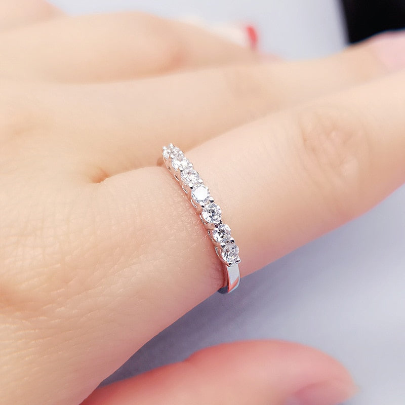 GEM'S BALLET 14K White Gold Moissanite Jewelry 0.7Ct VVS1 Classic Style Moissan image 0