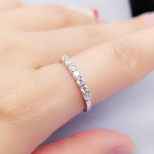 GEM'S BALLET 14K White Gold Moissanite Jewelry 0.7Ct VVS1 Classic Style Moissan image 0