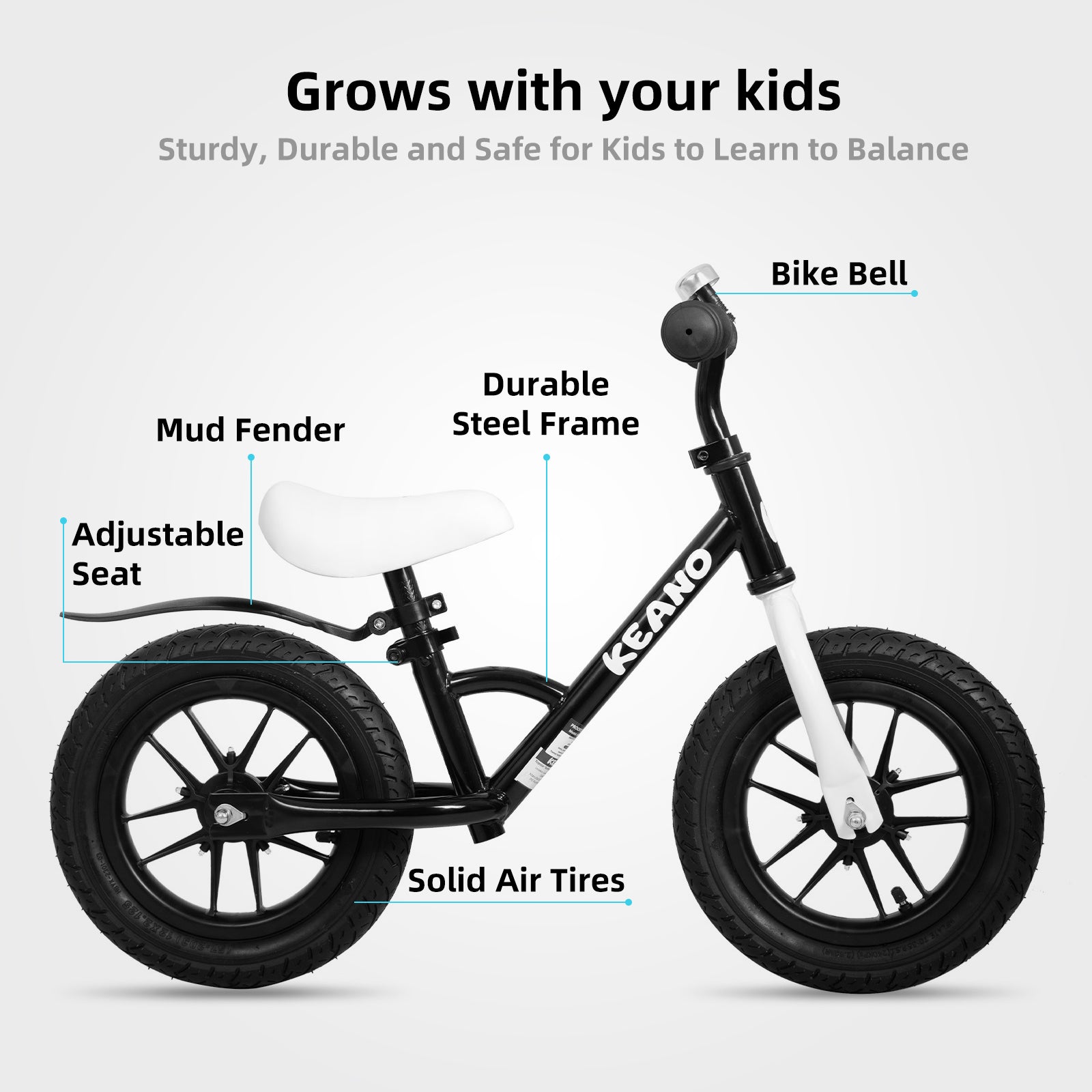 JOYSTAR 12 Inch Kids Balance Bike with Colorful Lighting Wheels, No Pedals Push image 7