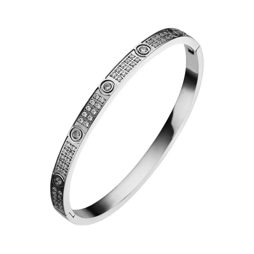 2023 New Design Gold Color Zircon And Cross Nut Nail Bracelet Gold & Bangle For image 12