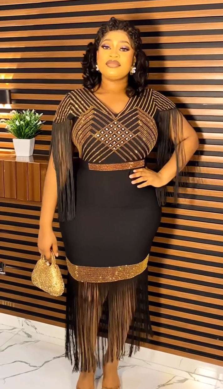 Summer African Wedding Party Dresses for Women Elegant African V-neck Sleeveles image 2