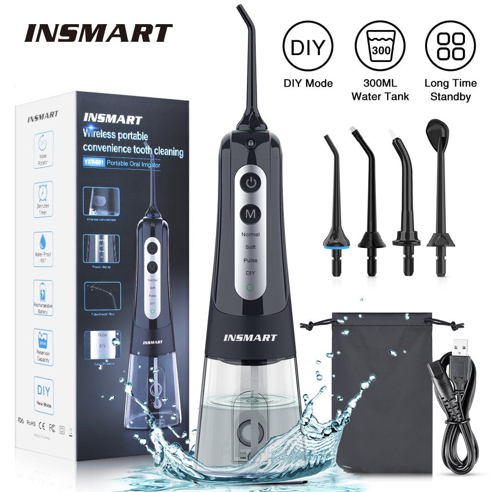 INSMART Oral Irrigator Dental Water Flosser Teeth Whitening Waterproof Portable image 1