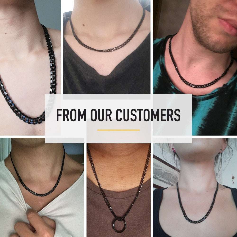 3-11mm Stainless Steel Necklace for Women Men Curb Cuban Link Chains Gold Silve image 6