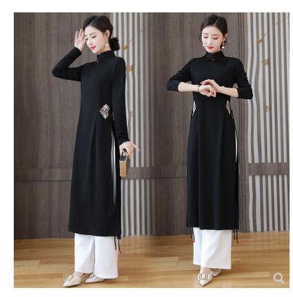 Spring New style Traditional Vietnamese Ao Dai Women dress Cheongsam Chipao Wit image 1