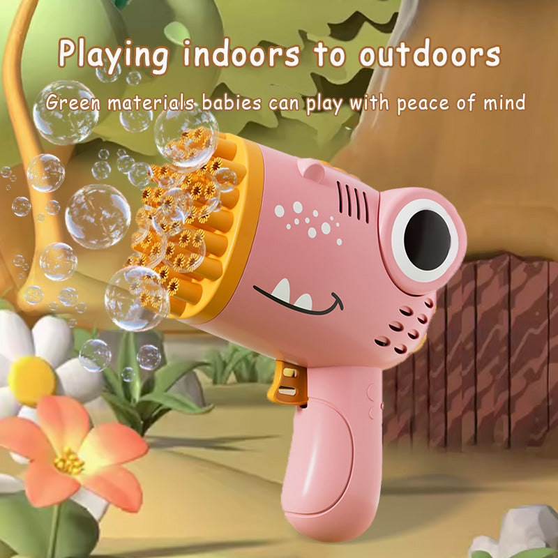 40 Hole Dinosaur Bubble Handheld Bubble Machine, Electric Bubble Gun, Outdoor W image 4