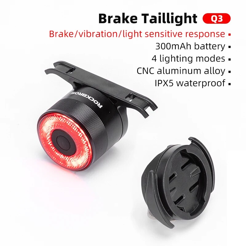 ROCKBROS Bicycle Rear Light 5 Light Modes Colorful Lamp Bike Tail Light Aluminu image 1