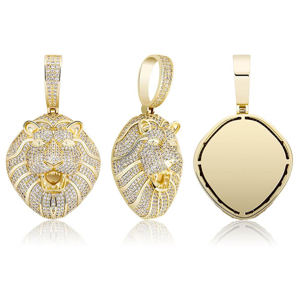 TOPGRILLZ Gold Silver Color Iced Cubic Zirconia Animal Lion Pendant Necklace image 5