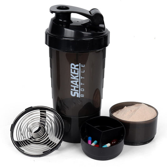 3 Layers Shaker Protein Bottle Powder Shake Cup Water Bottle Plastic Mixing Cup image 0