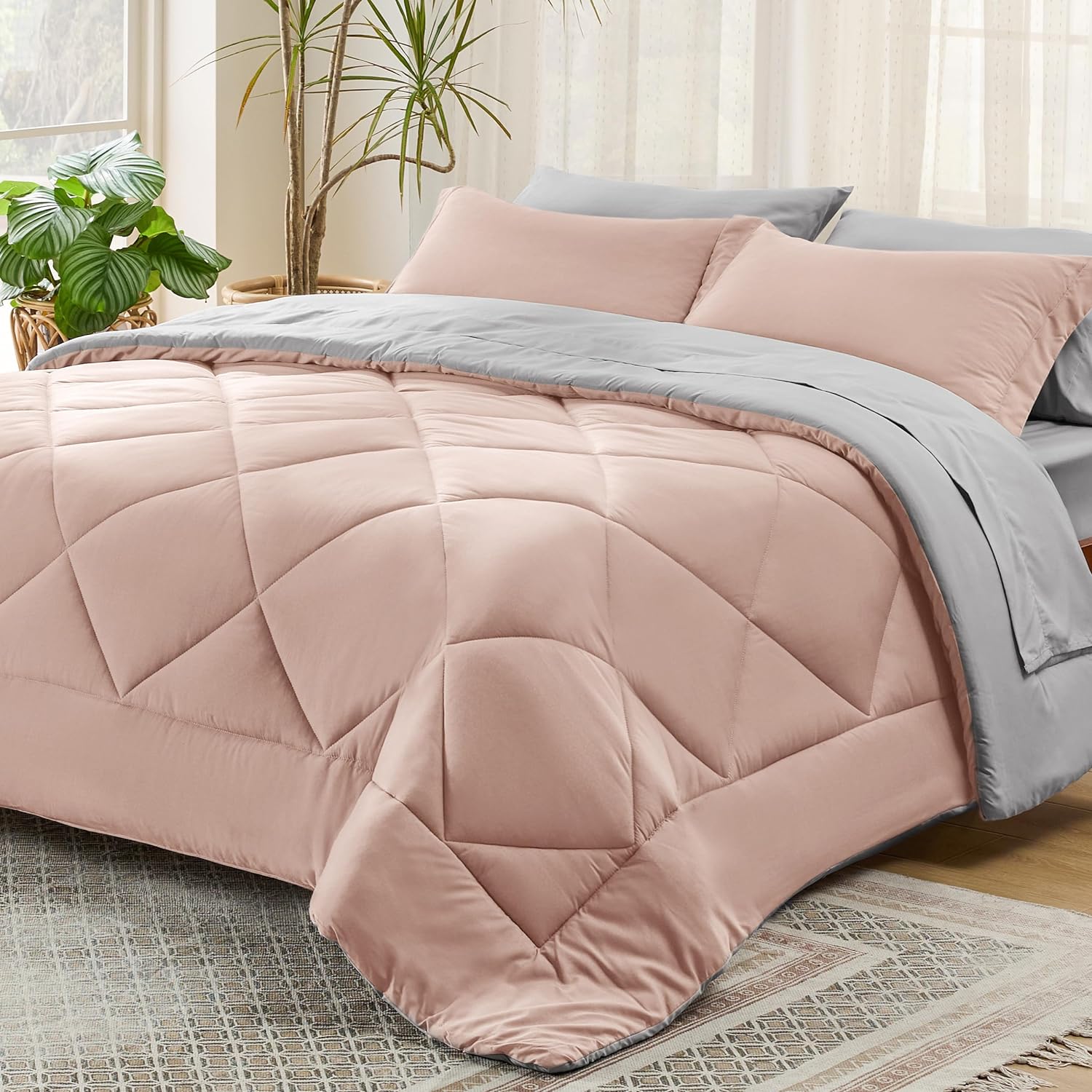 Bedsure Comforter Set - Reversible Queen Bed in a Bag with Comforters, Sheets,  image 12