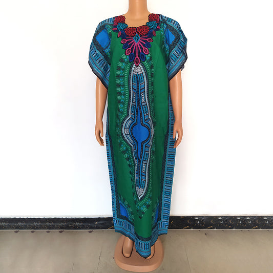 African Dresses For Women Ankara Dashiki Embroidery Printed Fashion Clothing Ba image 0