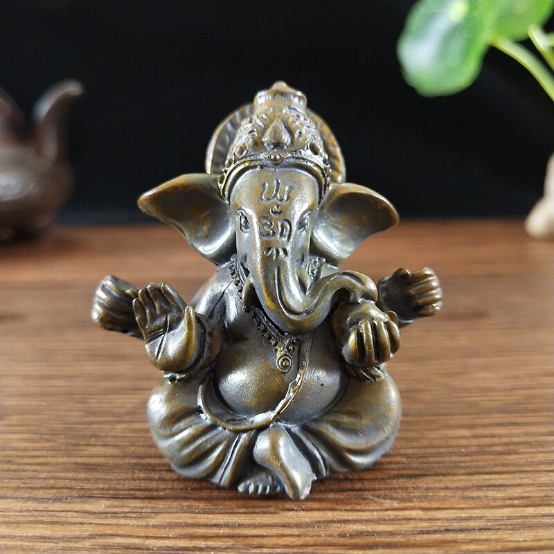 Gold Lord Ganesha Buddha Statue Elephant God Sculptures Ganesh Figurines image 4