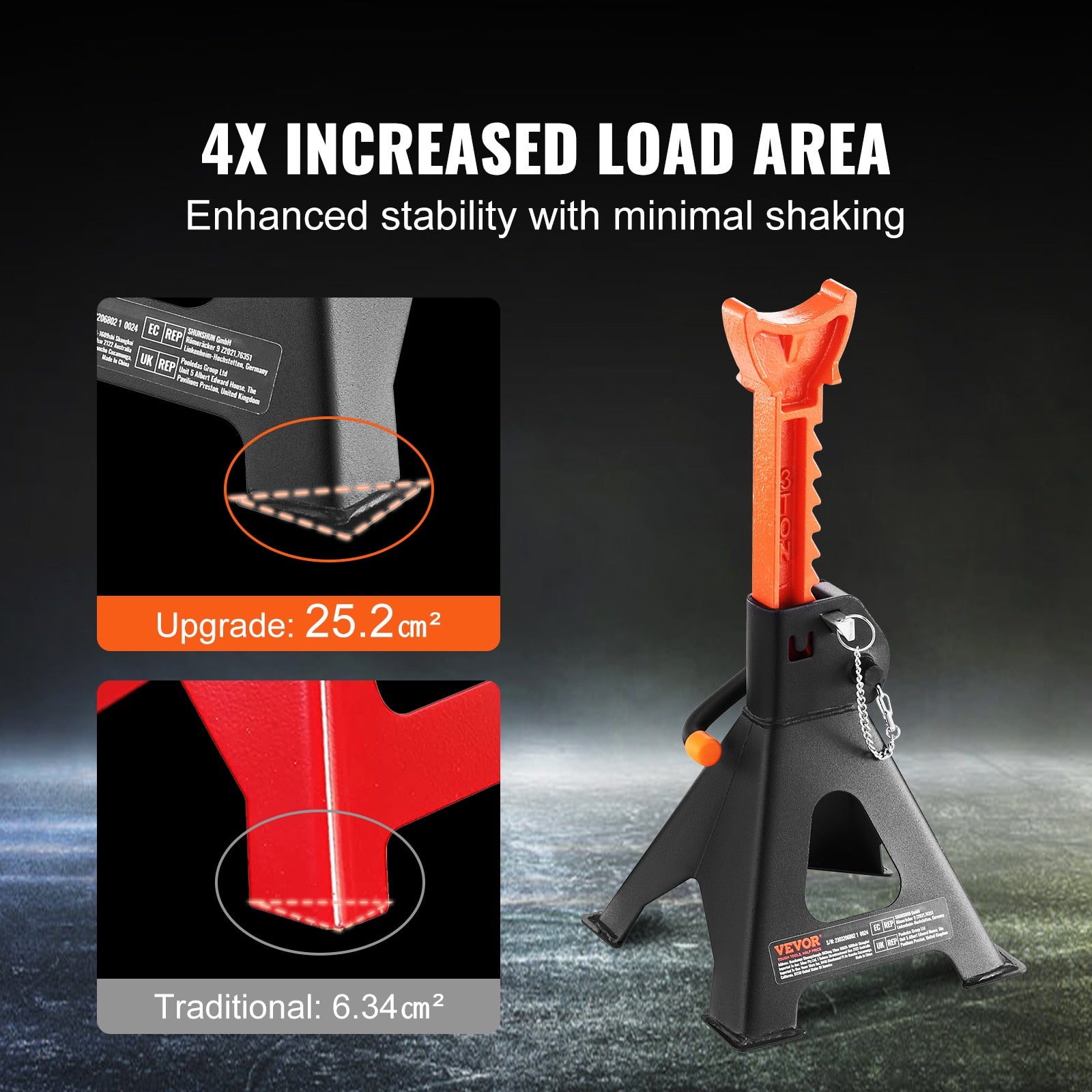 VEVOR Jack Stands 3/6 Ton (6000/12000 lbs) Capacity Car Jack Stands Double Lock image 5