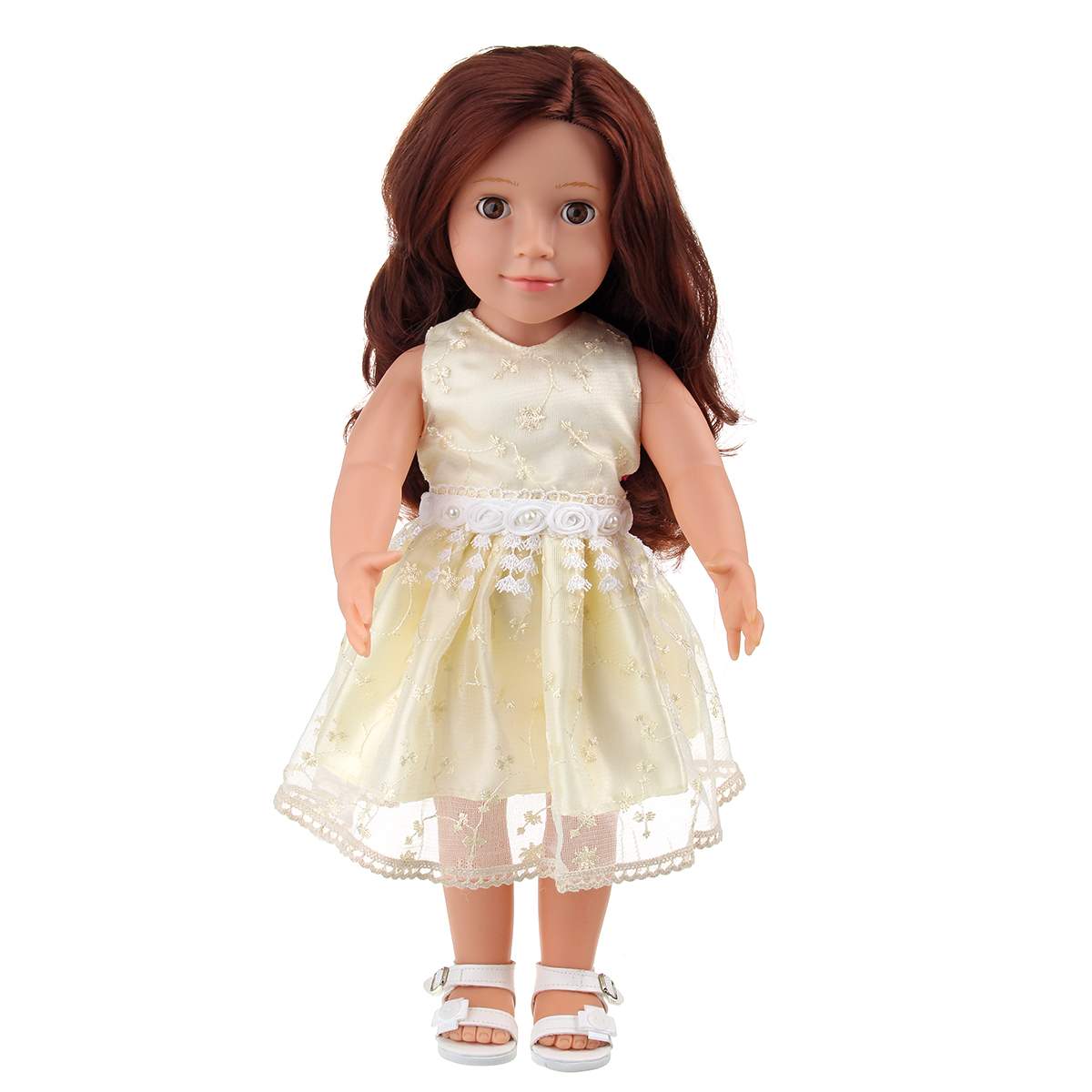 45CM Full Body Vinyl Baby Dolls Toddler Baby Dolls Sleeping Accompany Doll Chris image 1