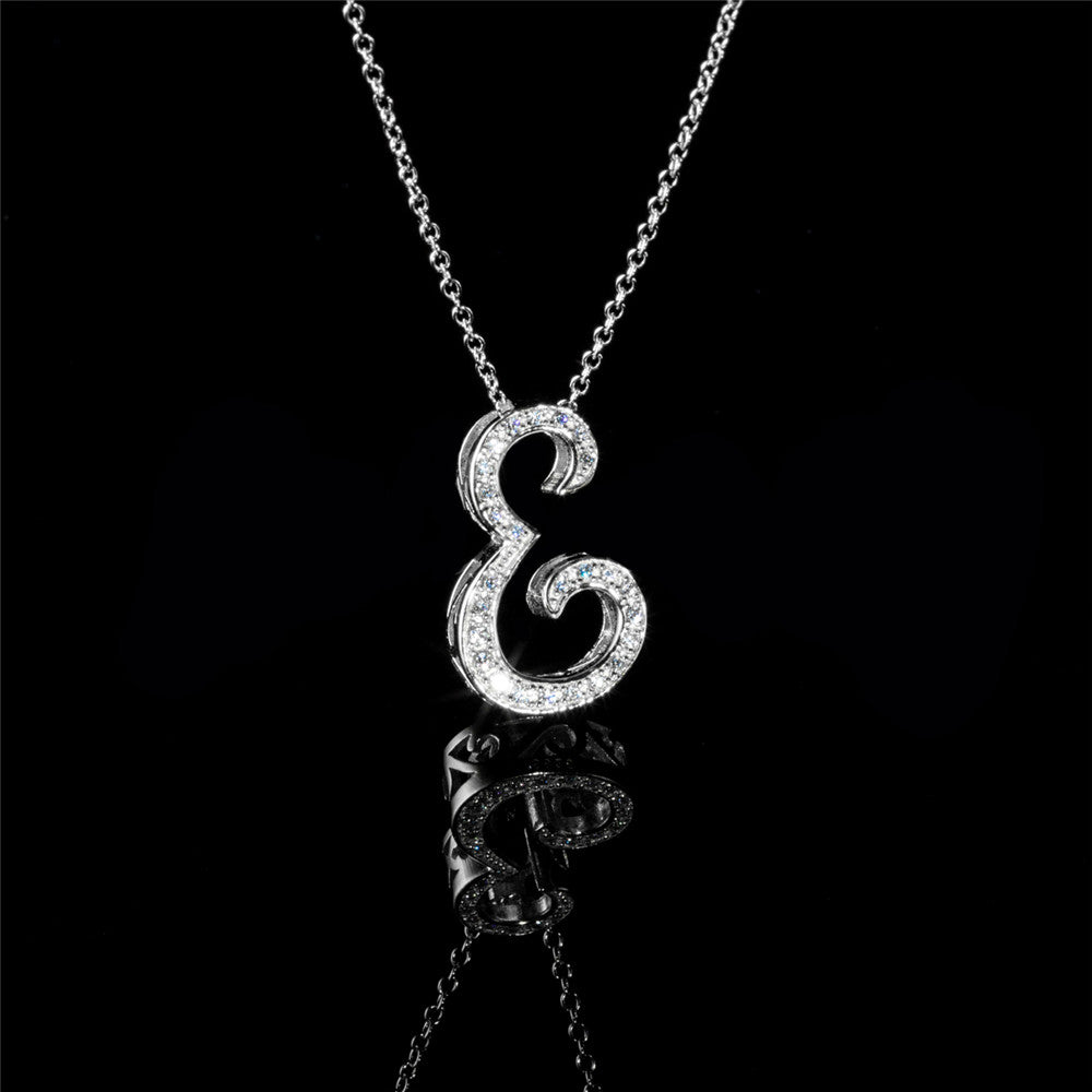 ANDYWEN 925 Sterling Silver Gold Long Chain Alphabet 26 Leter A W Pendant K H I image 34