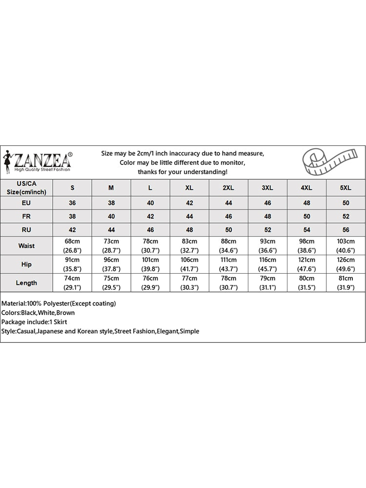ZANZEA Long Skirt Leather Skirt Fashion High Waist Skirt Women PU Office Lady S image 8