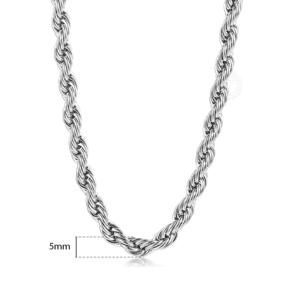 New Fashion Twisted Rope Link Chain Gold Color Stainless Steel Necklace for Men image 2