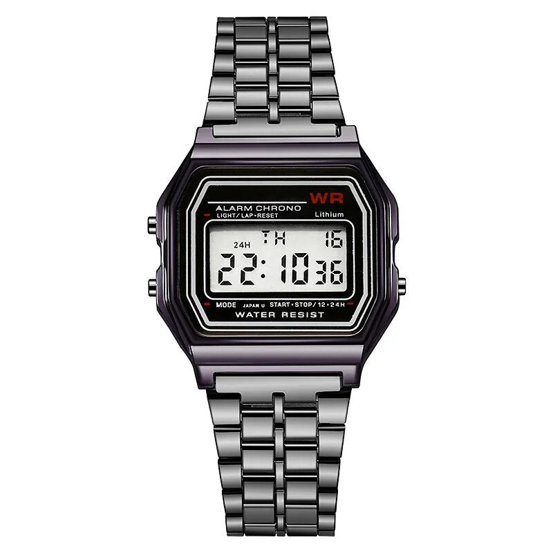 LED Steel Belt Rose Gold Silver Watches Men Women Electronic Digital Display Re image 3