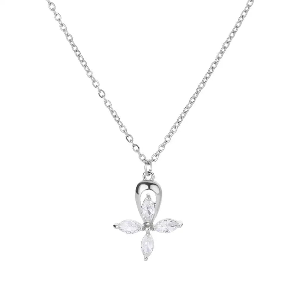 Zircon Cross Pendant Necklace for Women Gold Plated Stainless Steel Collar Neck image 11