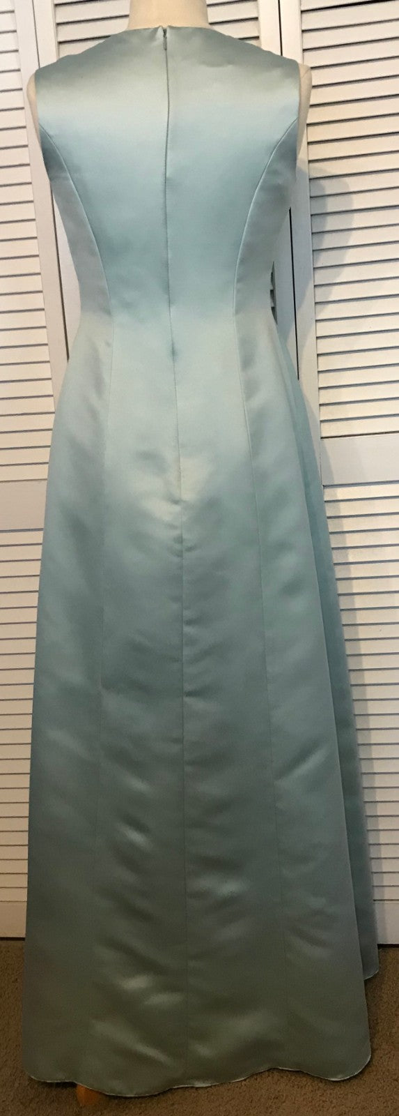 Watters & Watters Women Satin Mint Sleeveless Full-Length Size 8 image 1
