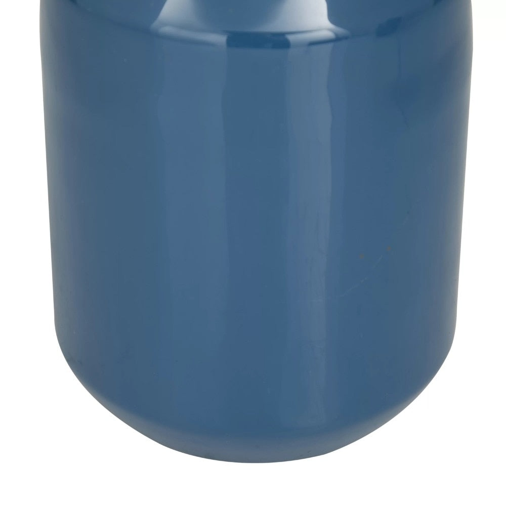10” Decorative Items for Home and Decoration 8“H Blue Metal Vase With Gold Rims image 4