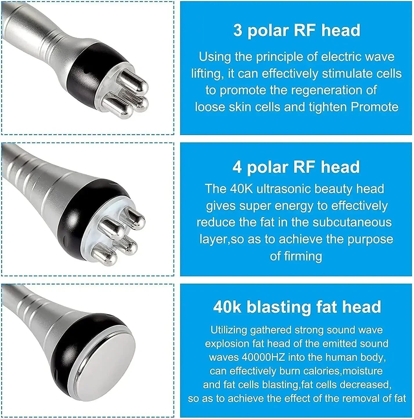 RF Tool 40K Cavitation Ultrasonic Body Slimming Machine Multi-Polar Radio Frequ image 4